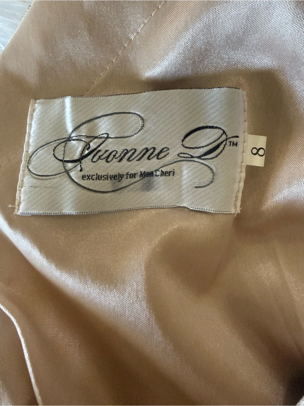 Ivonne D by Mon Cheri Beaded Champagne Evening Gown - Picture 4 of 8